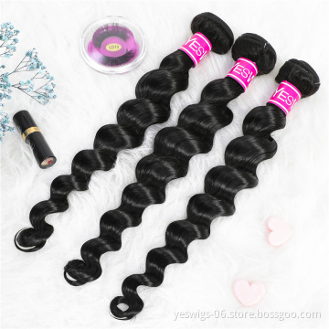 Yeswigs 10A Grade Peruvian Hair,Virgin Brazilian Hair Bundles,Loose Deep Wave Hair Products for Black Women Human Hair Extension